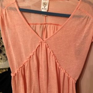 Peach light pink blouse shirt